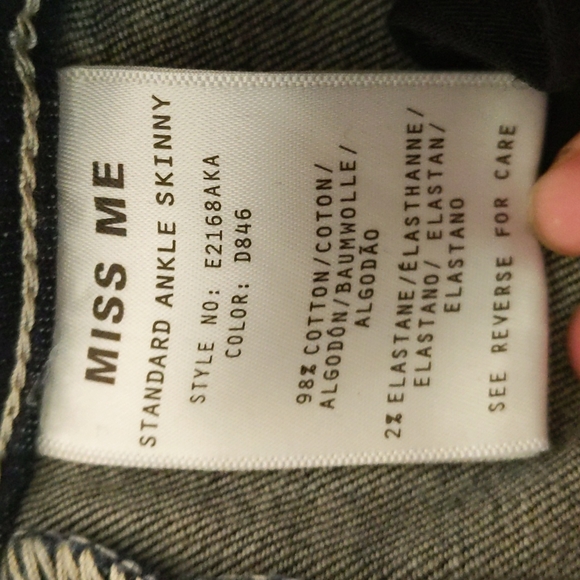 NWT ~ MISS ME Rhinestone Embellished Skinny Jeans - Picture 8 of 14